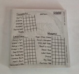 PARTS ONLY - Clue Seinfeld Board Game - (1) Custom Clue Sheet Only
