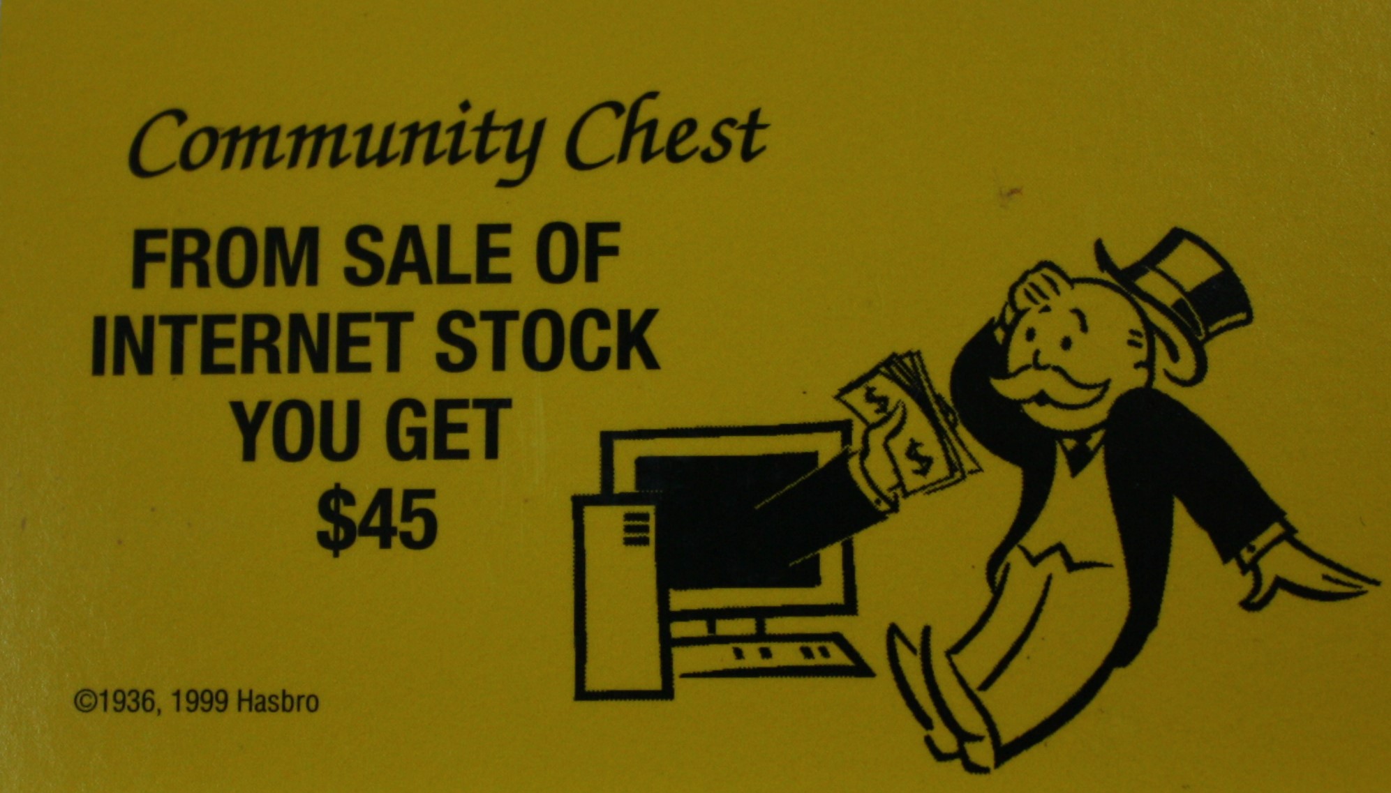 PARTS ONLY - Monopoly 2000 Millennium Board Game - #5 Community Chest Card Only