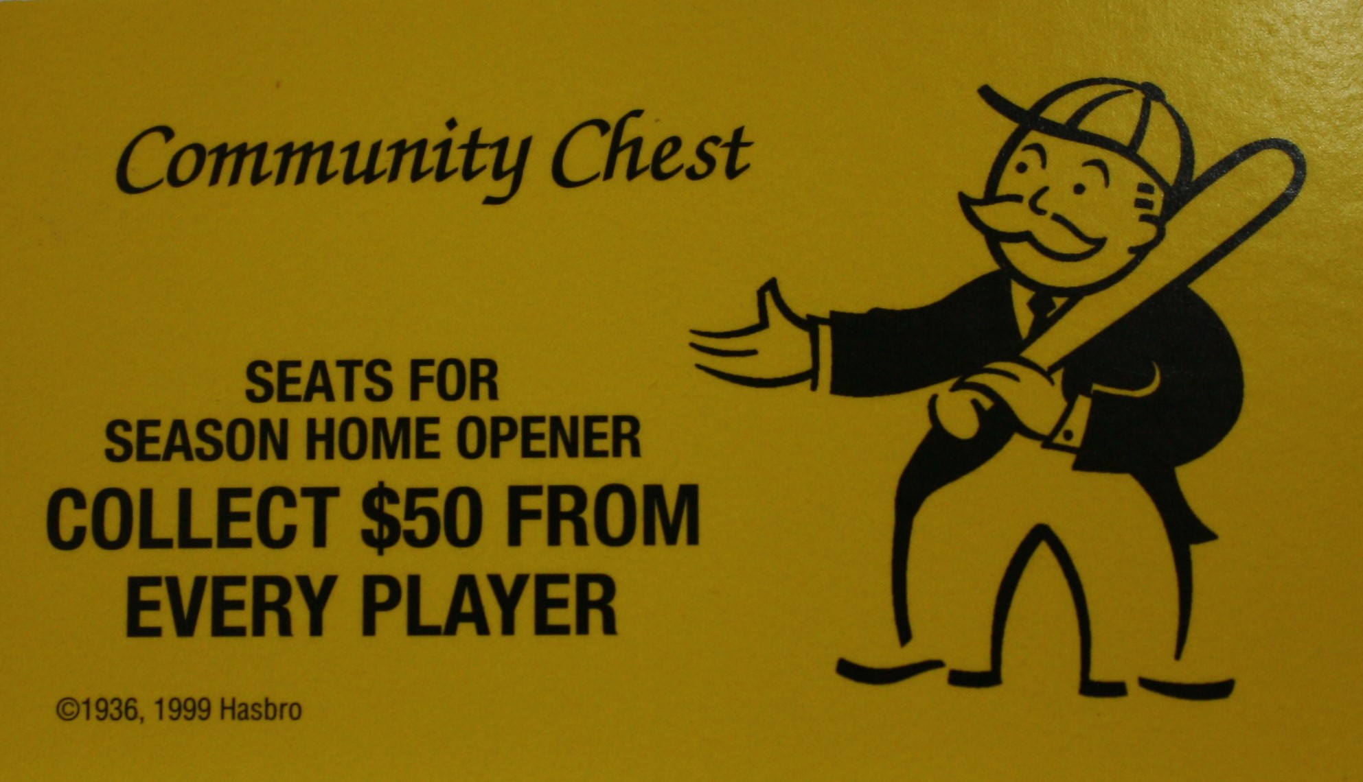 PARTS ONLY - Monopoly 2000 Millennium Board Game - #6 Community Chest Card Only