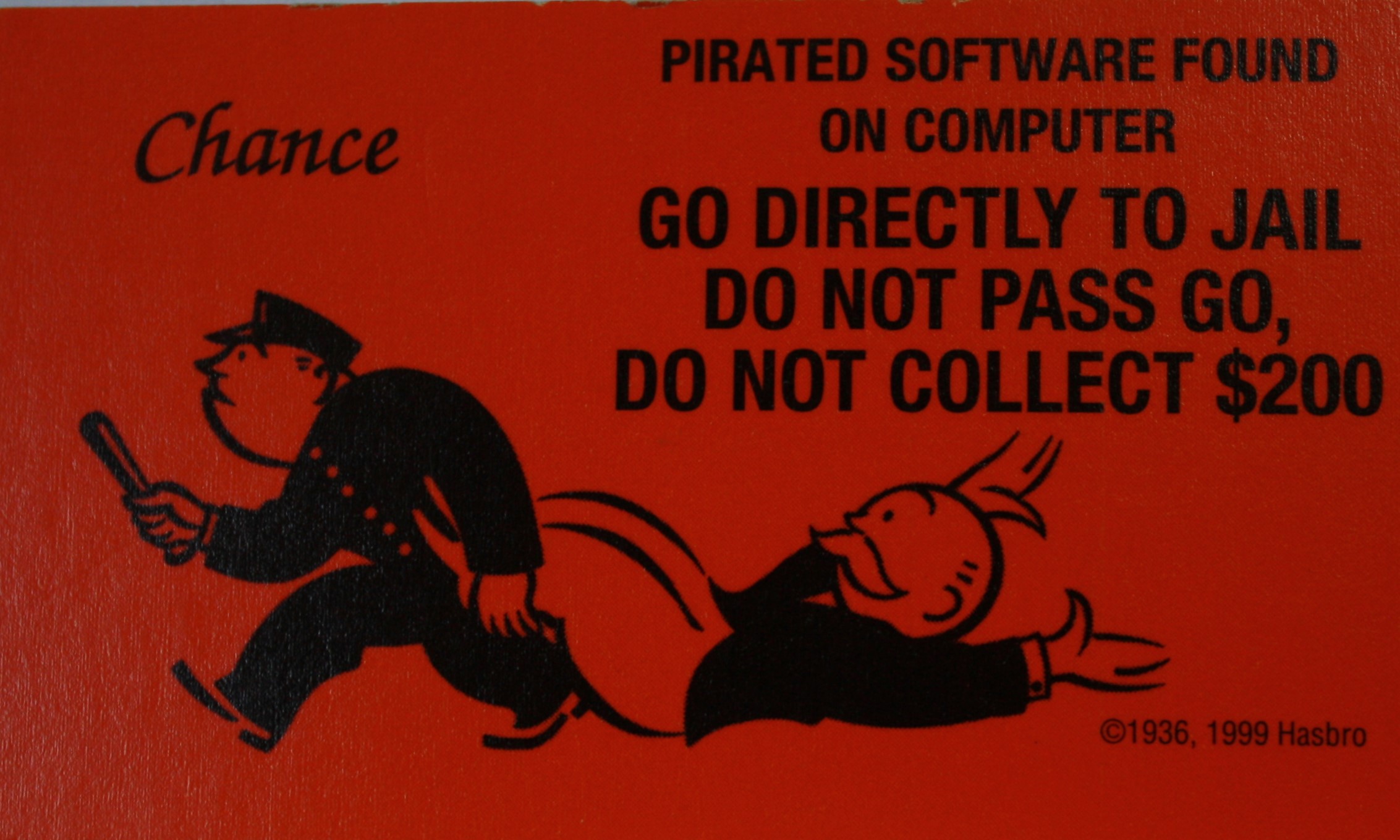 PARTS ONLY - Monopoly 2000 Millennium Board Game - #3 Chance Card Only