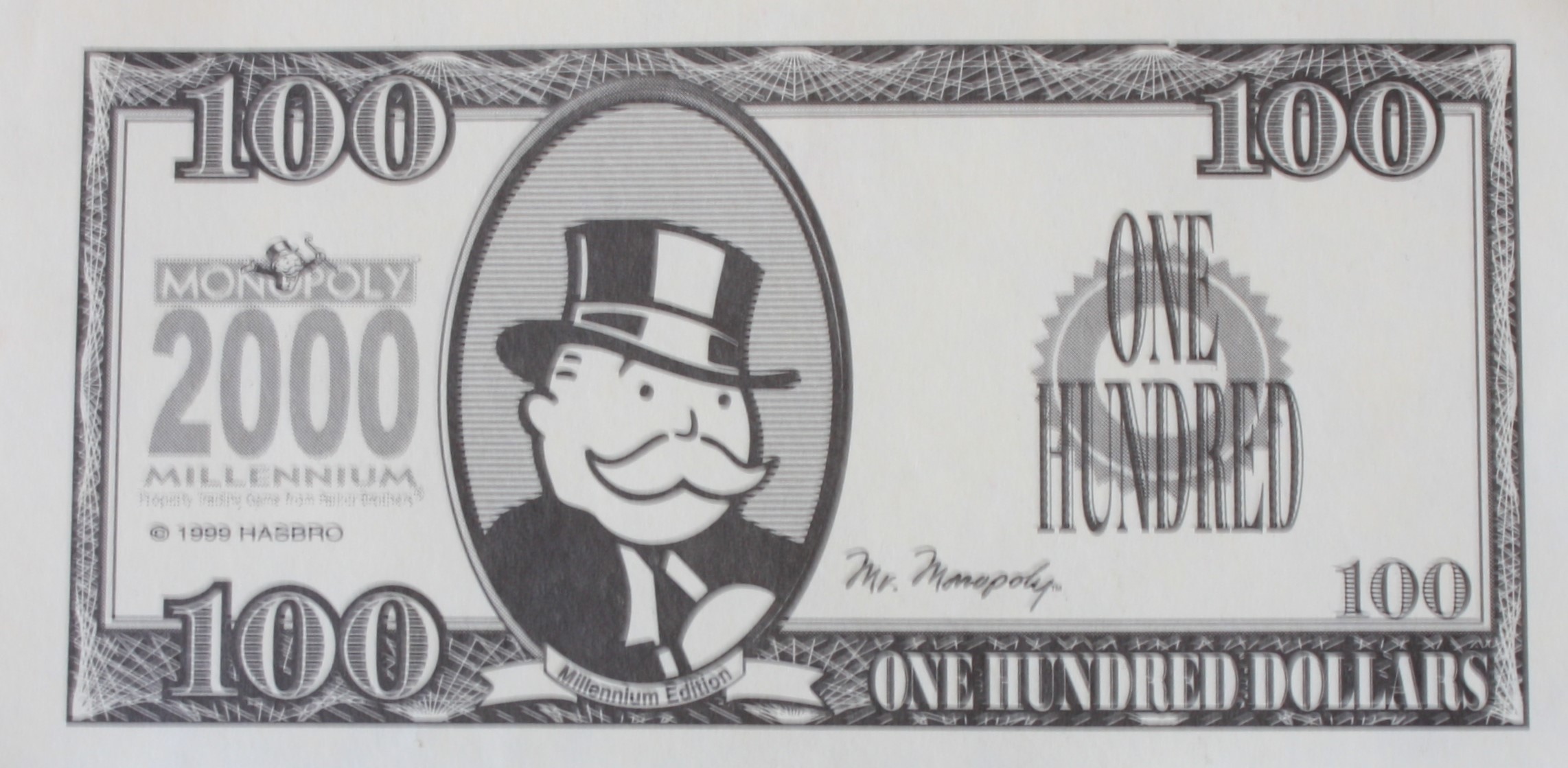 PARTS ONLY - Monopoly 2000 Millennium Board Game - (1) Pack (10) $100 Money Only