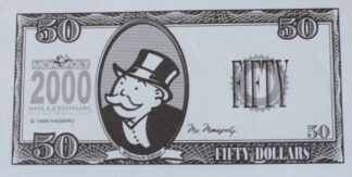 PARTS ONLY - Monopoly 2000 Millennium Board Game - (1) Pack (10) $50 Money Only