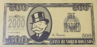 PARTS ONLY - Monopoly 2000 Millennium Board Game - (1) Pack (10) $500 Money Only