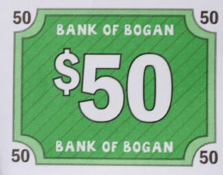 PARTS ONLY -Boganology Board Game Parts - (25) $50 Bogan Money Only