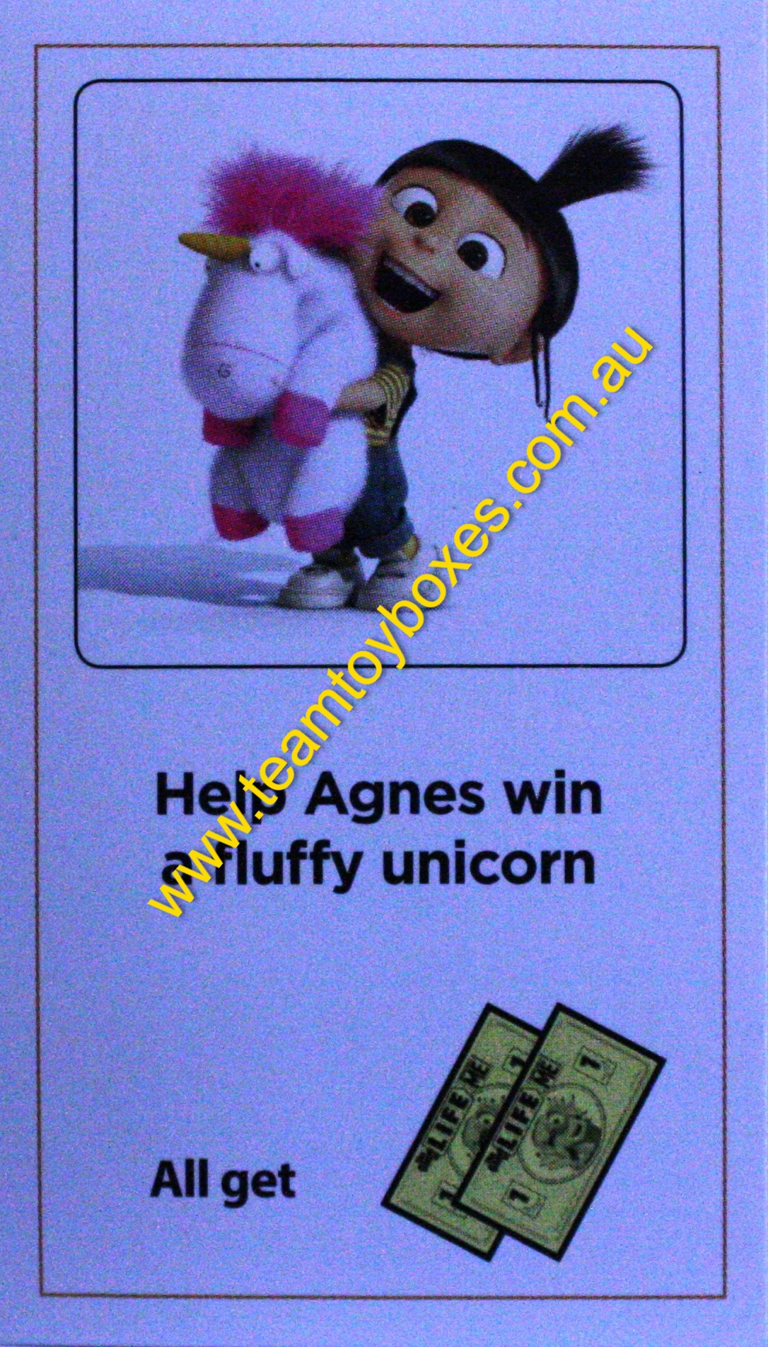 PARTS ONLY - The Game of Life Board Game "Despicable Me" Version - (1) #11 Action Card Only