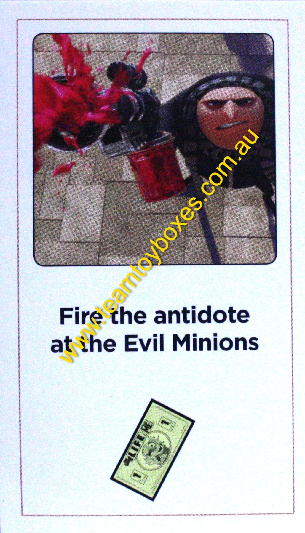 PARTS ONLY - The Game of Life Board Game "Despicable Me" Version - (1) #40 Action Card Only