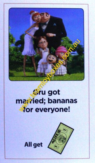 PARTS ONLY - The Game of Life Board Game "Despicable Me" Version - (1) #3 Action Card Only