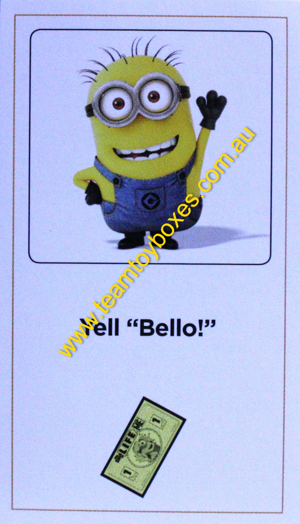 PARTS ONLY -The Game of Life Board Game "Despicable Me" Version - (1) #36 Action Card Only
