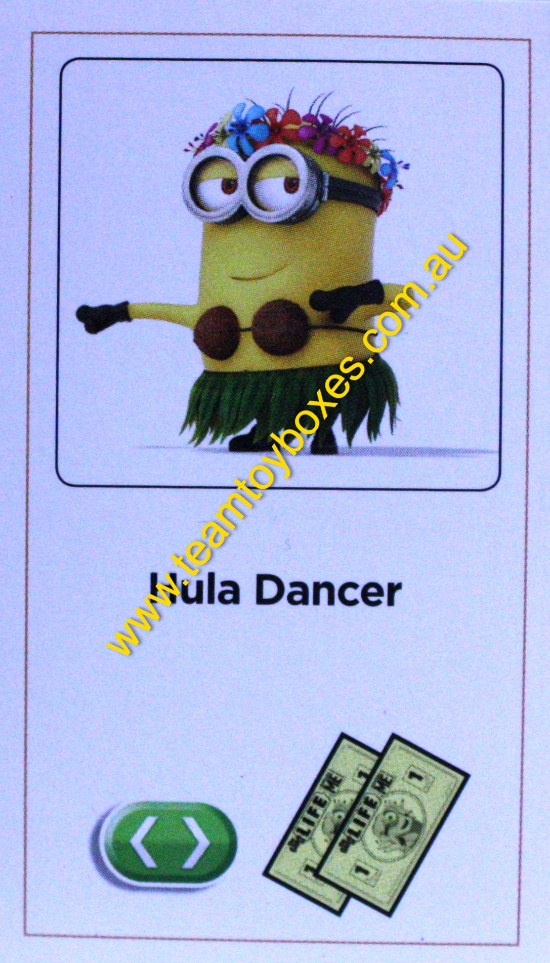 PARTS ONLY - The Game of Life Board Game "Despicable Me" Version - (1) "Hula Dancer" Career Card Only