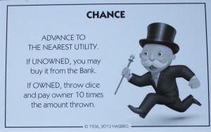 PARTS ONLY - Monopoly Board Game Hasbro 2013 Version - #15 Chance Card Only