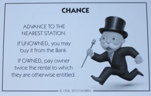 PARTS ONLY - Monopoly Board Game Hasbro 2013 Version - #16 Chance Card Only