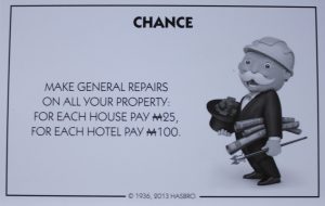 PARTS ONLY - Monopoly Board Game Hasbro 2013 Version - #8 Chance Card Only