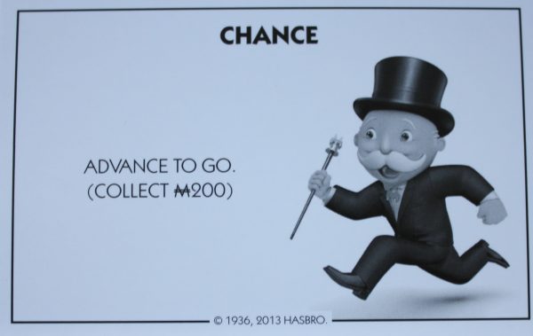 PARTS ONLY - Monopoly Board Game Hasbro 2013 Version - #7 Chance Card Only