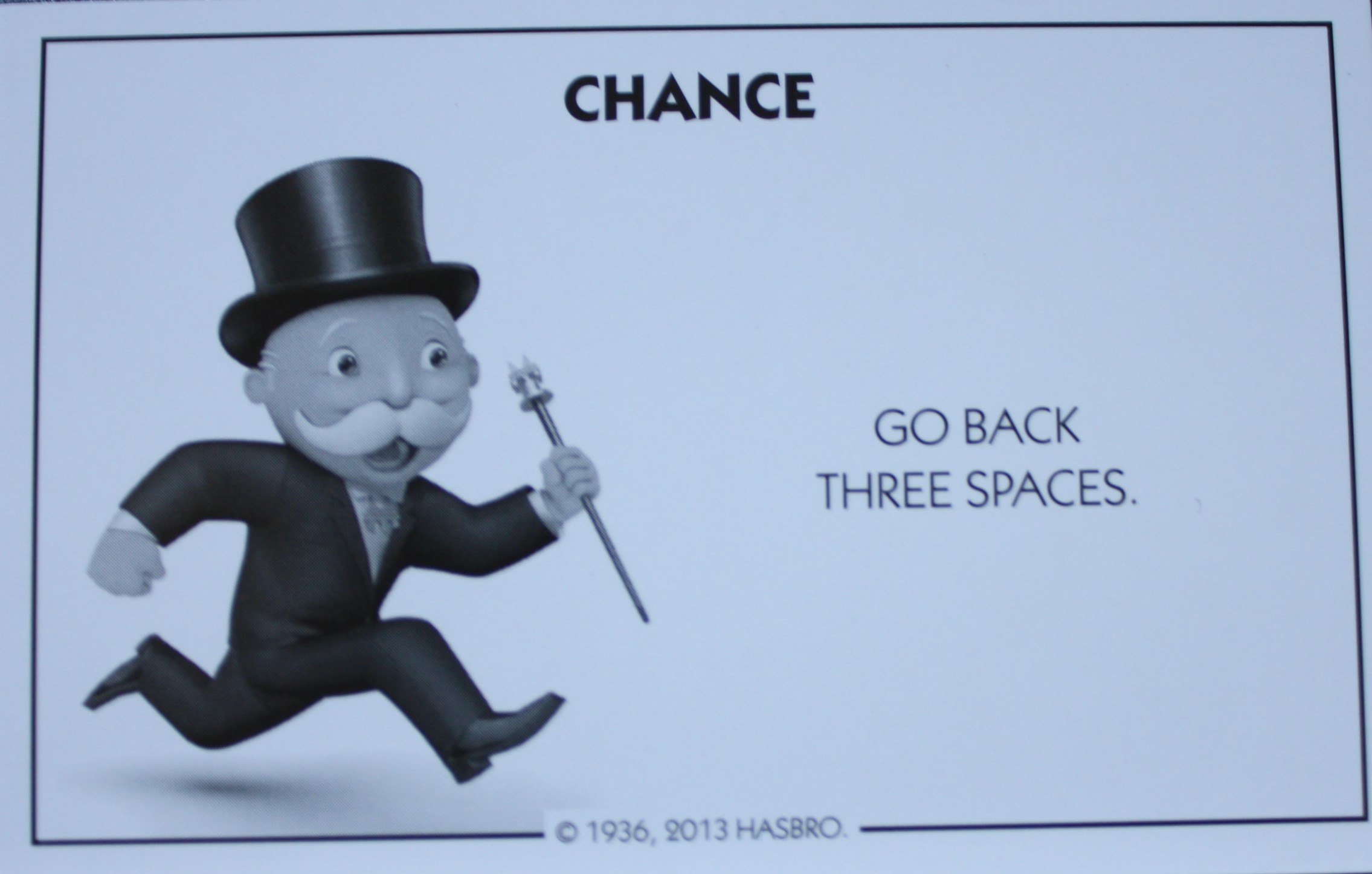 PARTS ONLY - Monopoly Board Game Hasbro 2013 Version - #6 Chance Card Only