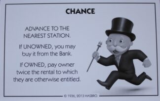 PARTS ONLY - Monopoly Board Game Hasbro 2013 Version - #4 Chance Card Only