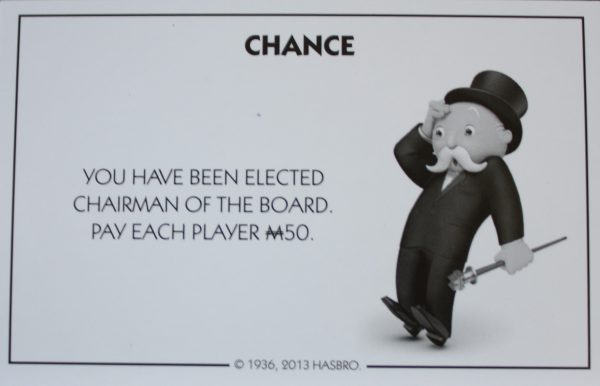 PARTS ONLY - Monopoly Board Game Hasbro 2013 Version - #2 Chance Card Only
