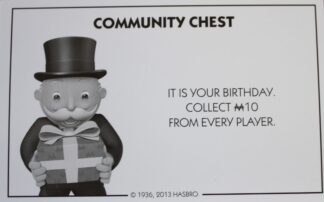PARTS ONLY - Monopoly Board Game Hasbro 2013 Version - #14 Community Chest Card Only