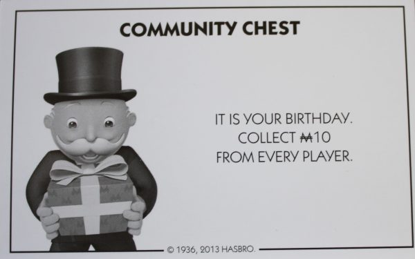 PARTS ONLY - Monopoly Board Game Hasbro 2013 Version - #14 Community Chest Card Only