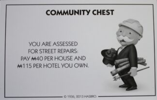 PARTS ONLY - Monopoly Board Game Hasbro 2013 Version - #2 Community Chest Card Only