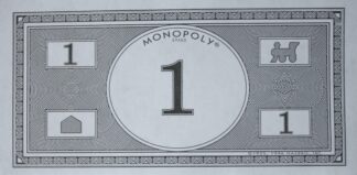PARTS ONLY -Monopoly Board Game "1935 Deluxe First Edition Classic Reproduction" - Pack (10) $1 Money Only