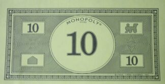 PARTS ONLY -Monopoly Board Game "1935 Deluxe First Edition Classic Reproduction" - Pack (10) $10 Money Only