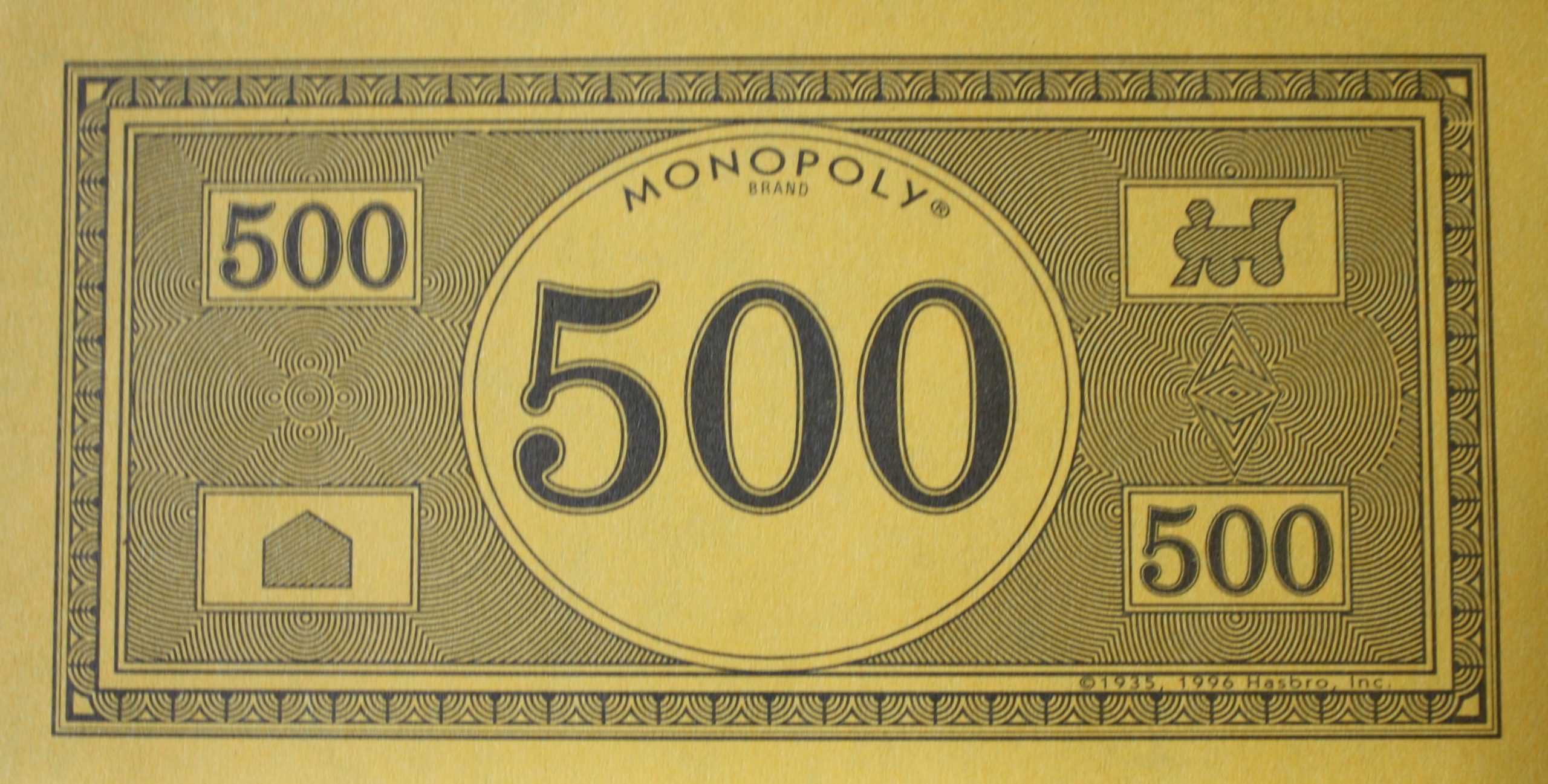 PARTS ONLY -Monopoly Board Game "1935 Deluxe First Edition Classic Reproduction" - Pack (10) $500 Money Only