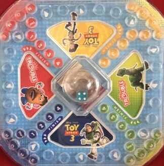PARTS ONLY -Trouble Board Game "Toy Story 3" - Gameboard Only with Plastic Game Unit and Pop O Matic Die Roller