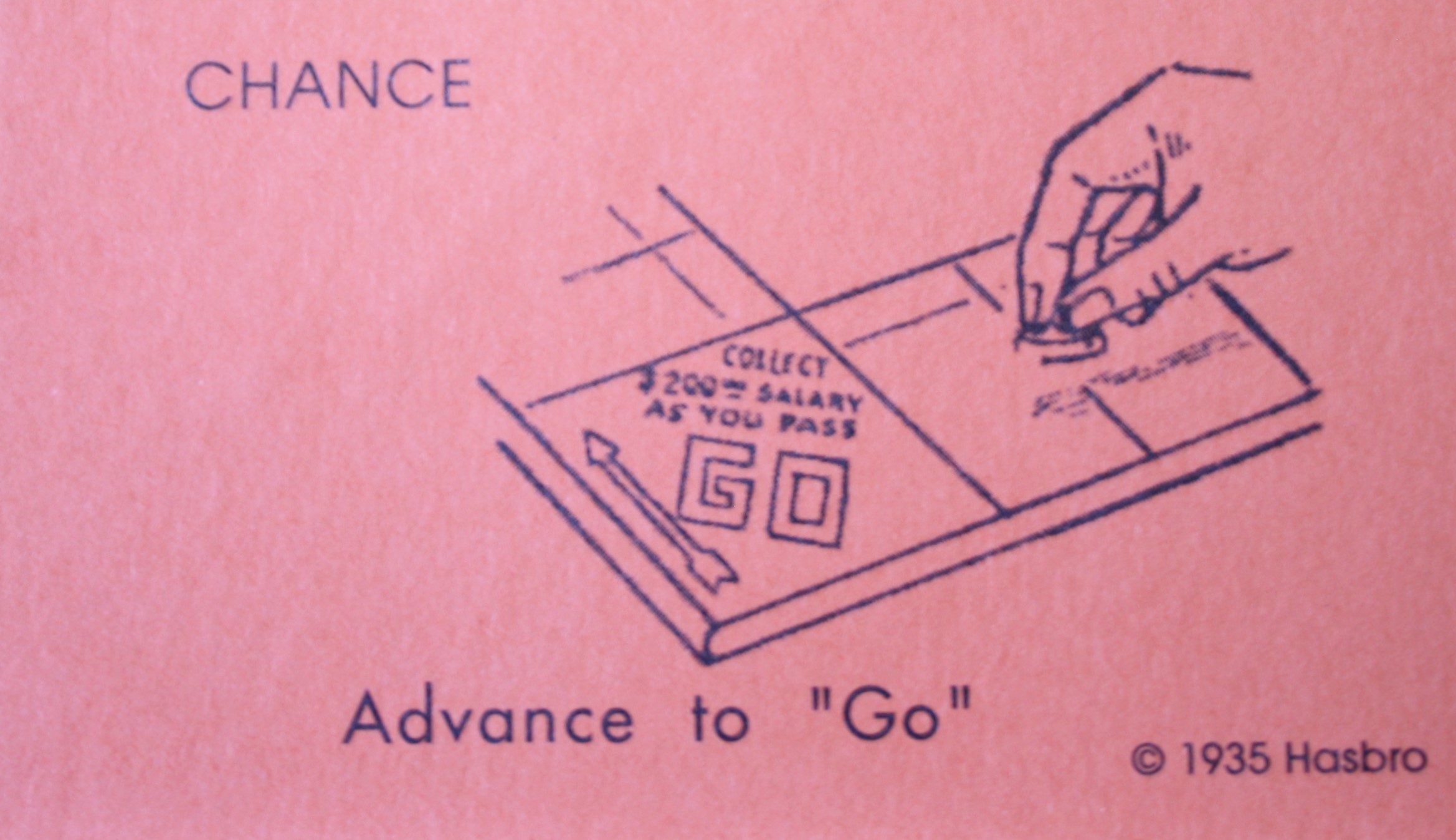 PARTS ONLY -Monopoly Board Game "1935 Deluxe First Edition Classic Reproduction" - #10 Chance Card Only