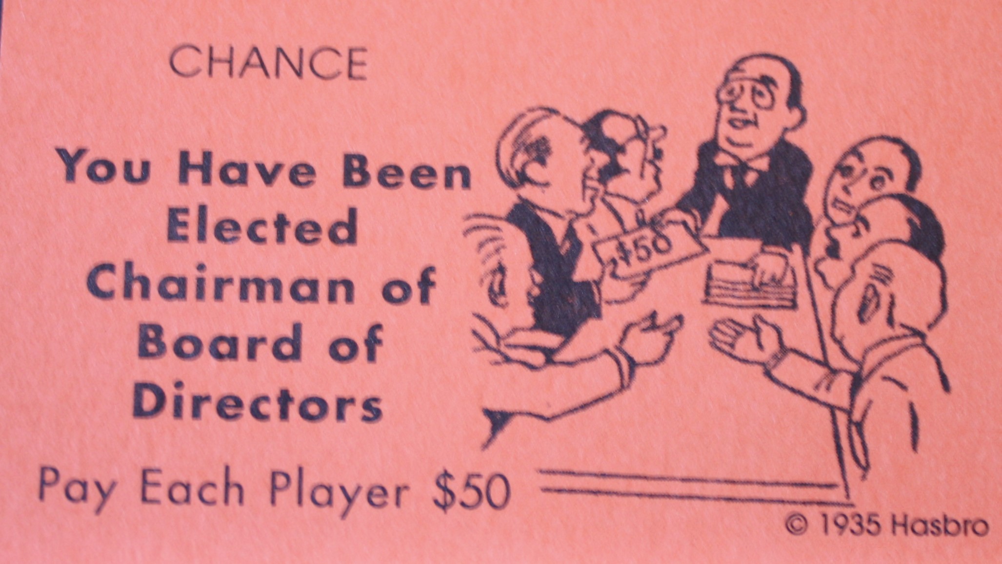 PARTS ONLY -Monopoly Board Game "1935 Deluxe First Edition Classic Reproduction" - #11 Chance Card Only