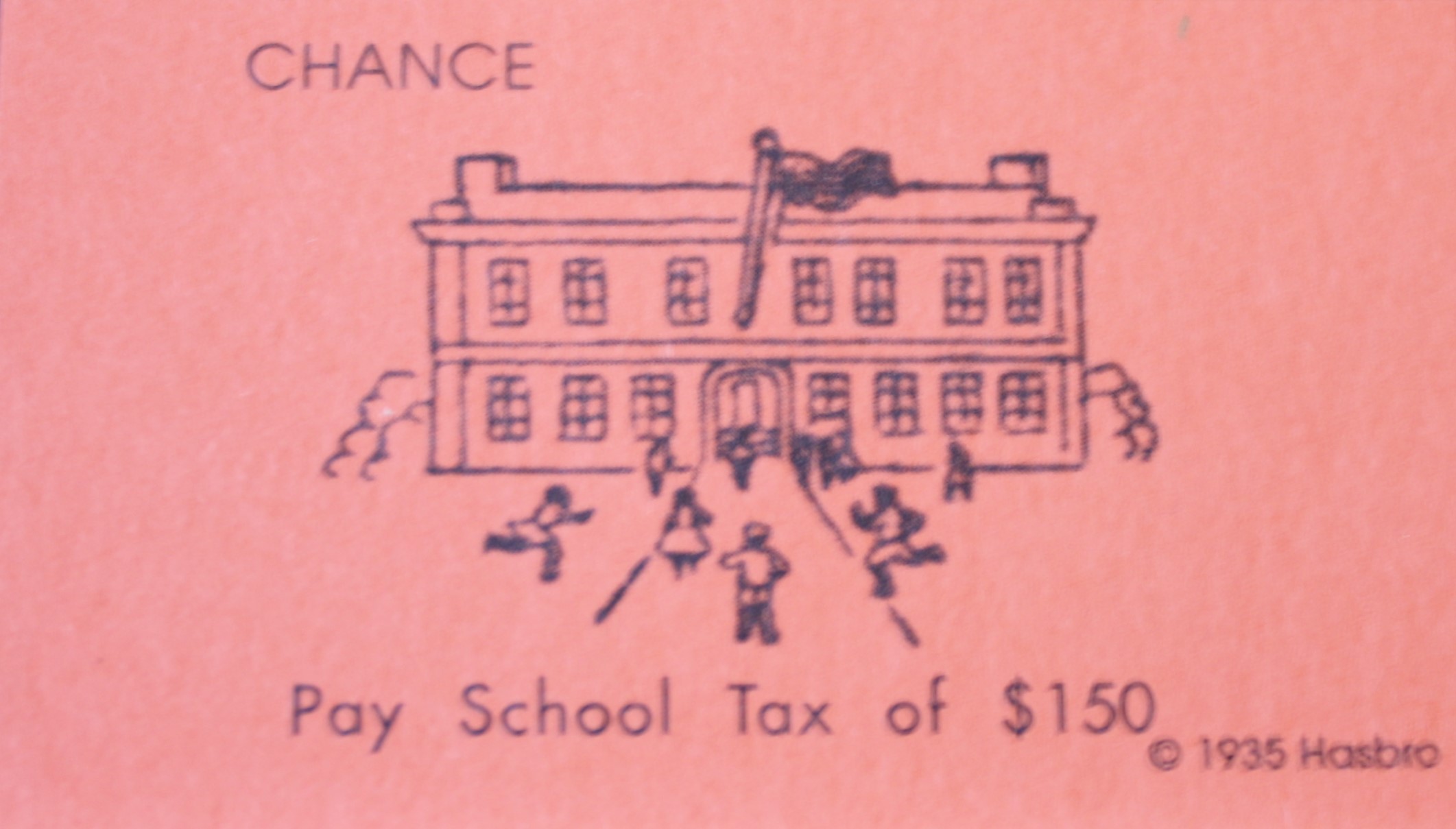 PARTS ONLY -Monopoly Board Game "1935 Deluxe First Edition Classic Reproduction" - #12 Chance Card Only