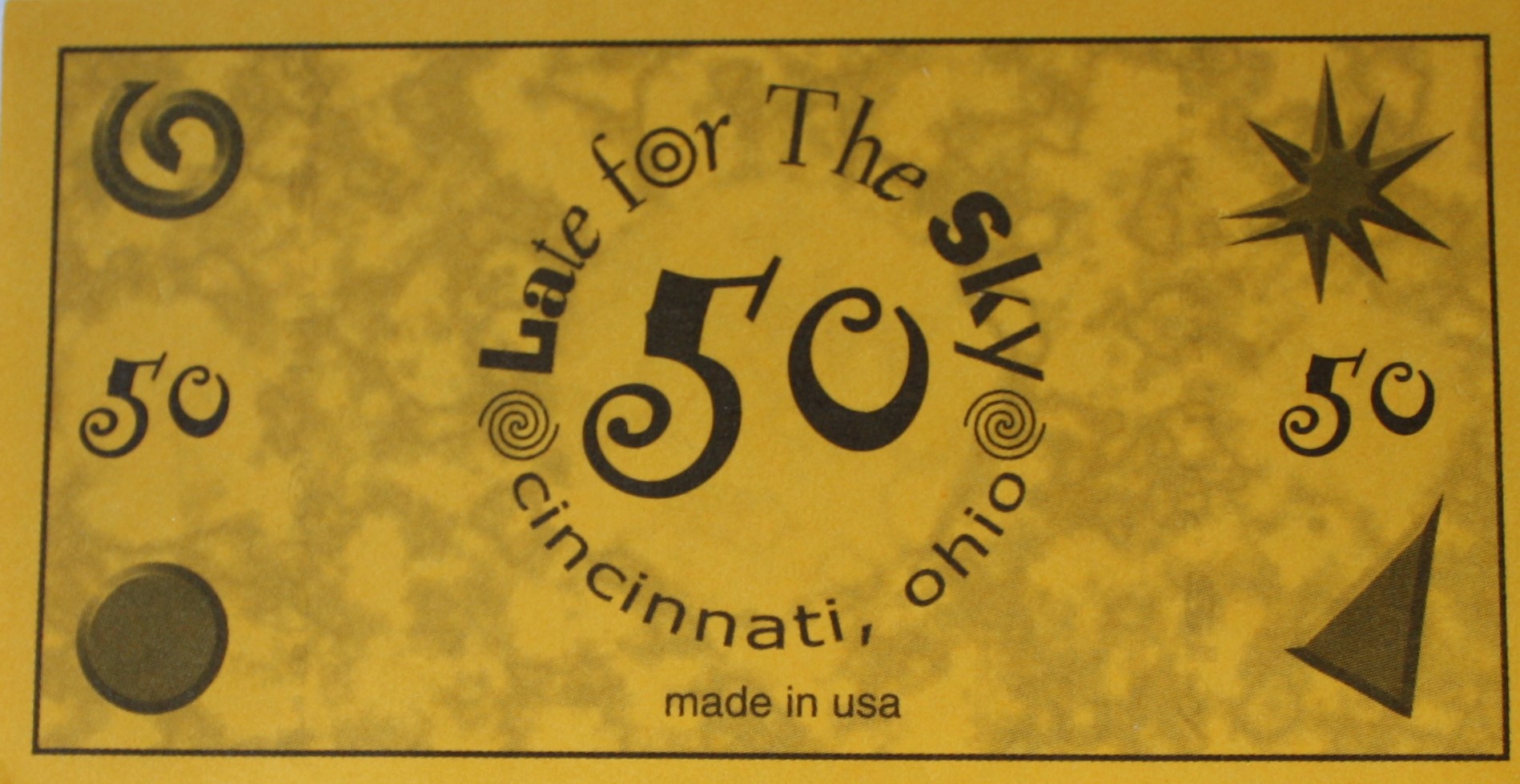 PARTS ONLY - Houston In-A-Box Board Game - Pack (10) $50 Specialty Money Only