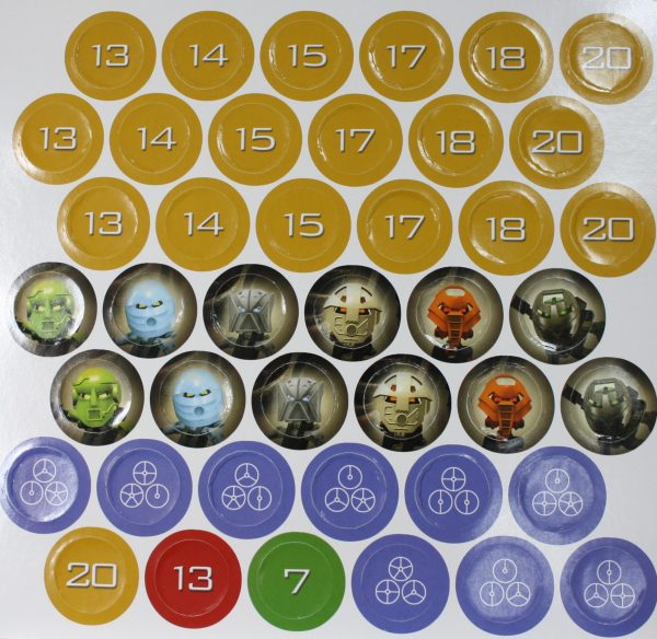 PARTS ONLY -Bionicle "Quest for Makuta" Adventure Board Game - #2 Double Sided Tokens Only - Image 2