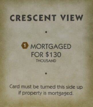 PARTS ONLY - Monopoly "Tropical Tycoon" DVD Board Game - (1) Crescent View Title Deed Card Only