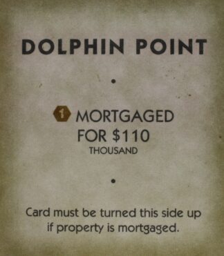 PARTS ONLY - Monopoly "Tropical Tycoon" DVD Board Game - (1) Dolphin Point Title Deed Card Only