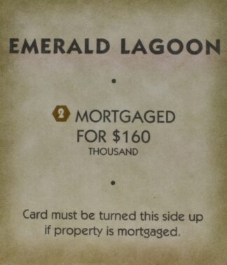 PARTS ONLY - Monopoly "Tropical Tycoon" DVD Board Game - (1) Emerald Lagoon Title Deed Card Only