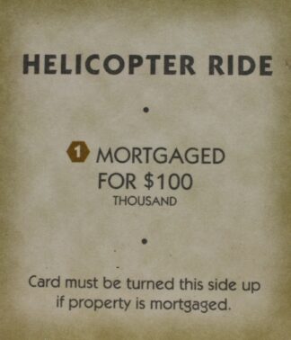 PARTS ONLY - Monopoly "Tropical Tycoon" DVD Board Game - (1) Helicopter Ride Title Deed Card Only