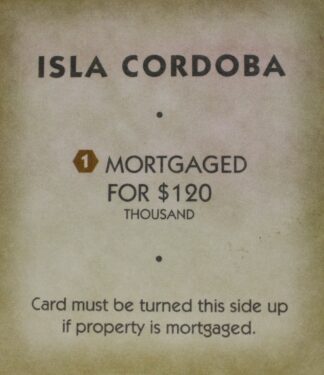 PARTS ONLY - Monopoly "Tropical Tycoon" DVD Board Game - (1) Isla Cordoba Title Deed Card Only