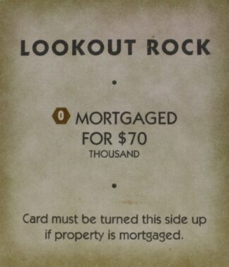 PARTS ONLY - Monopoly "Tropical Tycoon" DVD Board Game - (1) Lookout Rock Title Deed Card Only