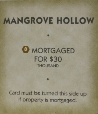 PARTS ONLY -Monopoly "Tropical Tycoon" DVD Board Game - (1) Mangrove Hollow Title Deed Card Only