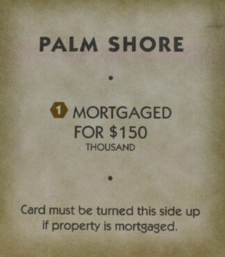 PARTS ONLY - Monopoly "Tropical Tycoon" DVD Board Game - (1) Palm Shore Title Deed Card Only