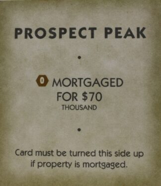 PARTS ONLY - Monopoly "Tropical Tycoon" DVD Board Game - (1) Prospect Peak Title Deed Card Only