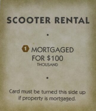 PARTS ONLY - Monopoly "Tropical Tycoon" DVD Board Game - (1) Scooter Rental Title Deed Card Only