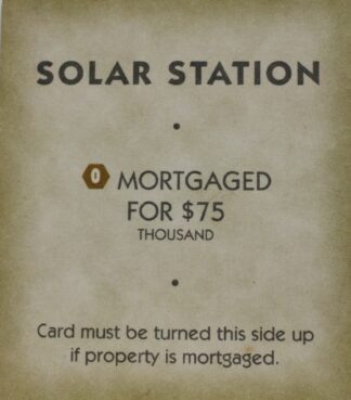 PARTS ONLY - Monopoly "Tropical Tycoon" DVD Board Game - (1) Solar Station Title Deed Card Only