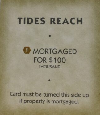 PARTS ONLY - Monopoly "Tropical Tycoon" DVD Board Game - (1) Tides Reach Title Deed Card Only