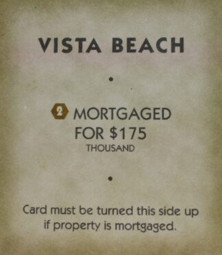 PARTS ONLY - Monopoly "Tropical Tycoon" DVD Board Game - (1) Vista Beach Title Deed Card Only