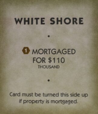 PARTS ONLY - Monopoly "Tropical Tycoon" DVD Board Game - (1) White Shore Title Deed Card Only