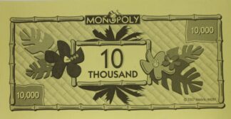 PARTS ONLY - Monopoly "Tropical Tycoon" DVD Board Game - Pack (10) $10 Thousand Dollars Only