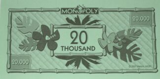 PARTS ONLY - Monopoly "Tropical Tycoon" DVD Board Game - Pack (10) $20 Thousand Dollars Only