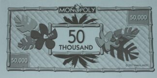 PARTS ONLY - Monopoly "Tropical Tycoon" DVD Board Game - Pack (10) $50 Thousand Dollars Only