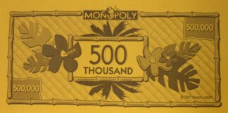 PARTS ONLY -Monopoly "Tropical Tycoon" DVD Board Game - Pack (10) $500 Thousand Dollars Only